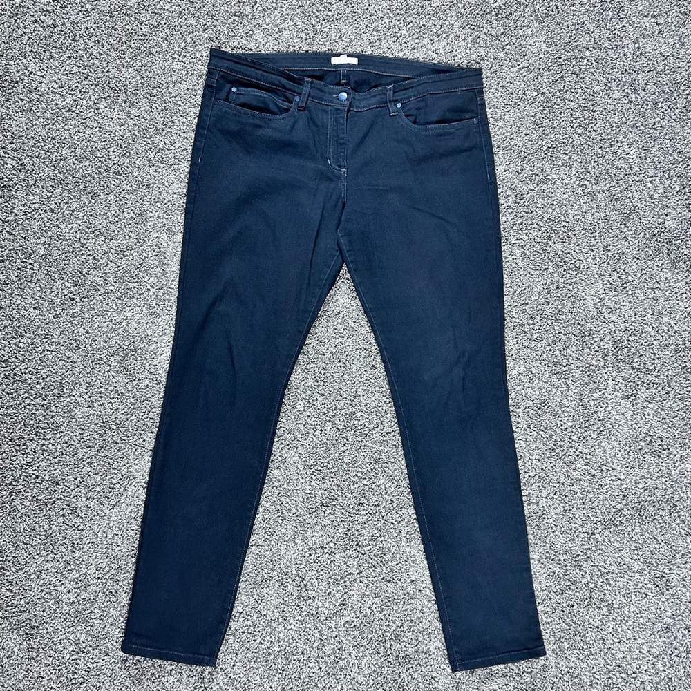 Eileen Fisher Women's Size 16 Black Skinny High Rise Organic Cotton Jeans Pants